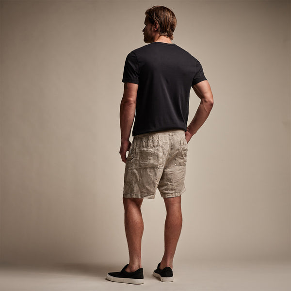 James Perse Utility Linen Short Mineral Pigment
