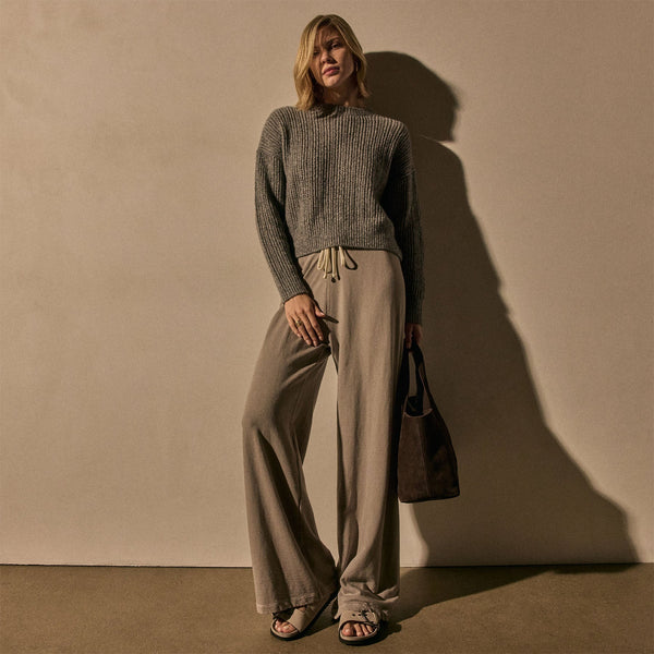 james perse Wide Leg Sweatpant Concrete Pigment