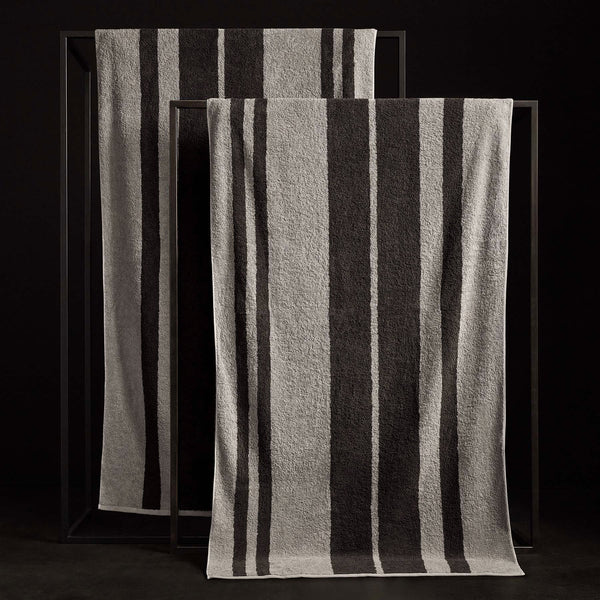 james perse Wide Stripe Beach Towel Fog/Slate