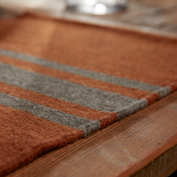 James Perse Wool Striped Placemat Ochre/Flint