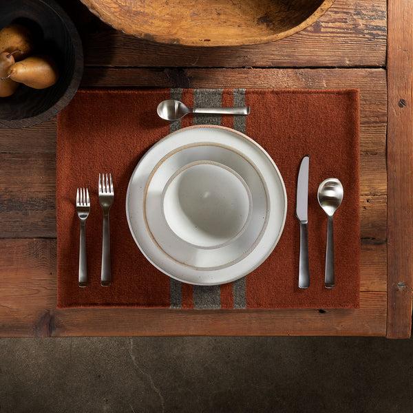 james perse Wool Striped Placemat Ochre/Flint