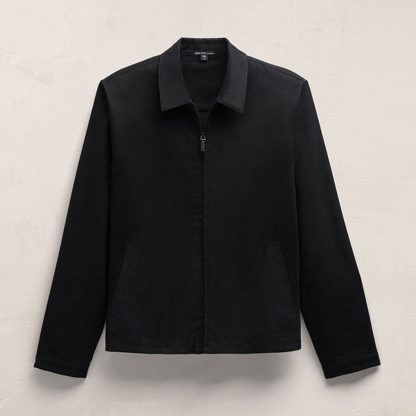 James Perse Zip Front Coach Jacket Black