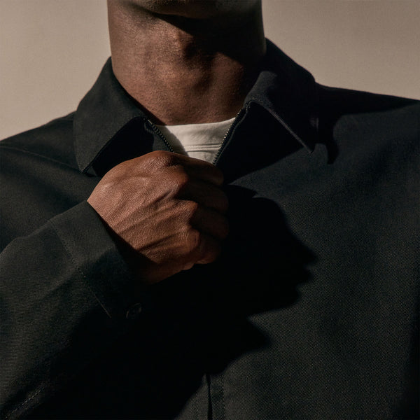 James Perse Zip Front Coach Jacket Black