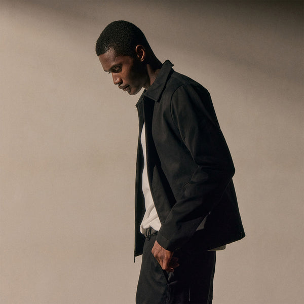 james perse Zip Front Coach Jacket Black