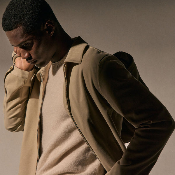 James Perse Zip Front Coach Jacket Light Khaki