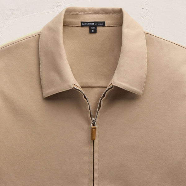 James Perse Zip Front Coach Jacket Light Khaki