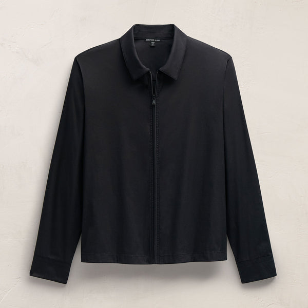 James Perse Zip Up Shirt Black