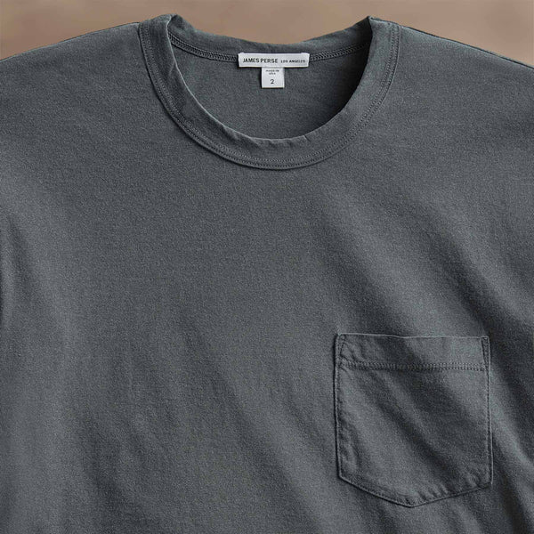 James Perse Lightweight Jersey Pocket Tee Asphalt Pigment