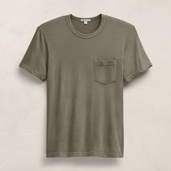james perse Lightweight Jersey Pocket Tee Birch Pigment