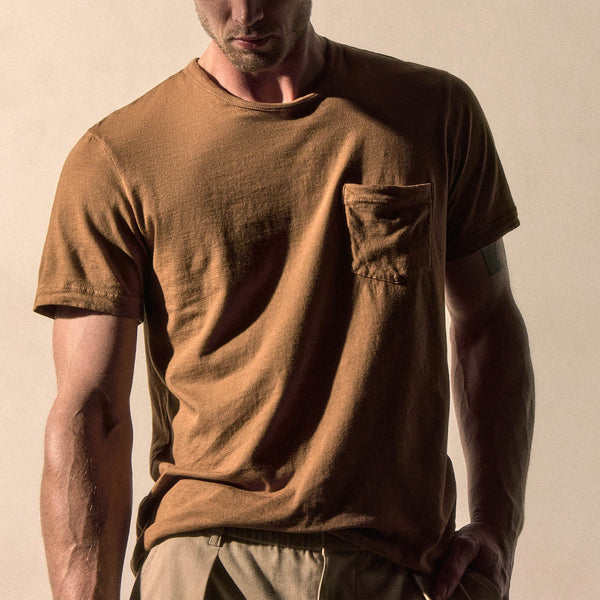 James Perse Lightweight Jersey Pocket Tee Whiskey Pigment