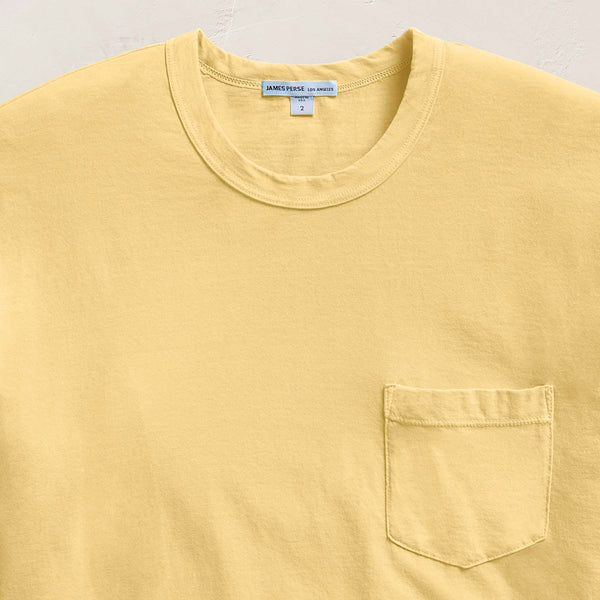 James Perse Lightweight Jersey Pocket Tee Yellow Cake Pigment