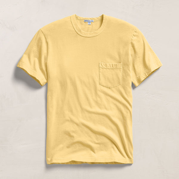 james perse Lightweight Jersey Pocket Tee Yellow Cake Pigment