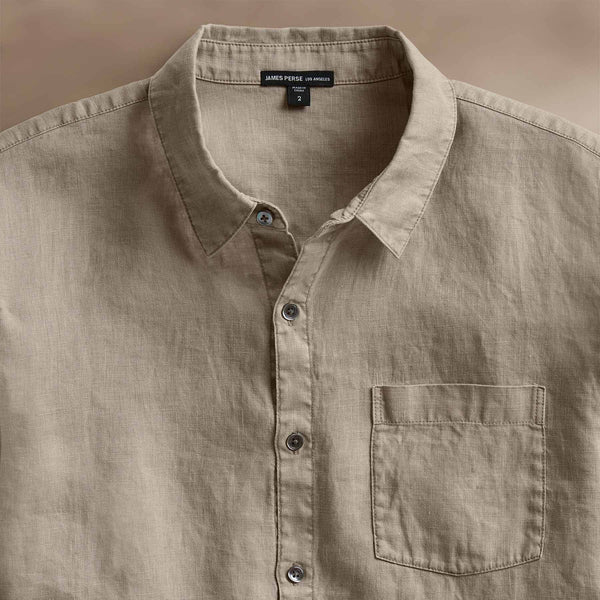 James Perse Lightweight Linen Shirt Mineral Pigment