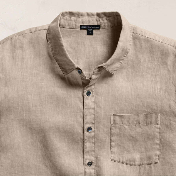 James Perse Lightweight Linen Shirt Overcast Pigment