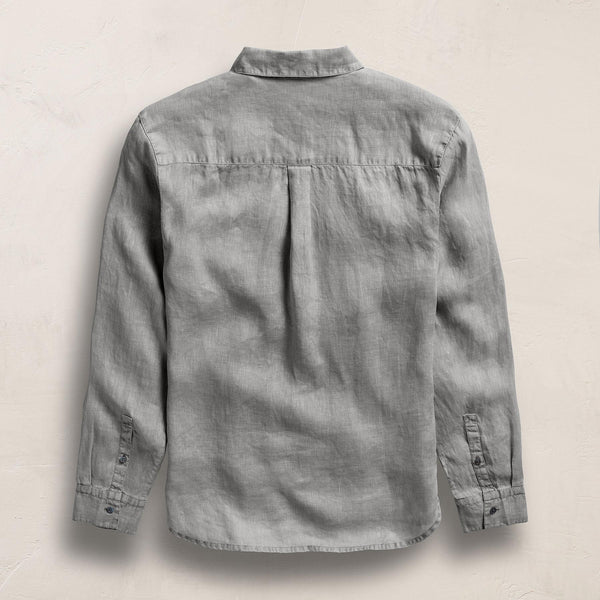 James Perse Lightweight Linen Shirt Silver Grey Pigment