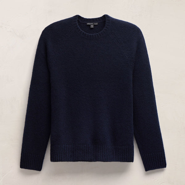 James Perse Lightweight Textured Cashmere Crew Deep Navy