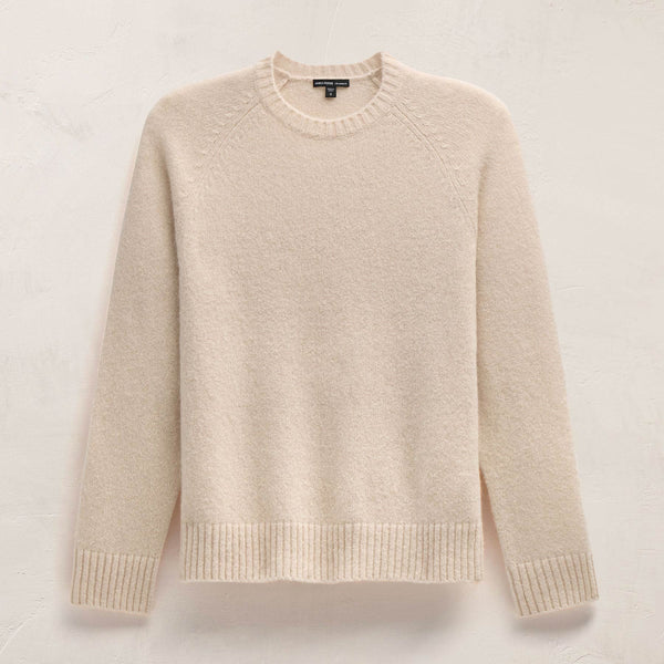 James Perse Lightweight Textured Cashmere Crew Wheat