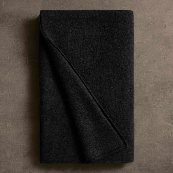 james perse Lightweight Textured Cashmere Scarf Black