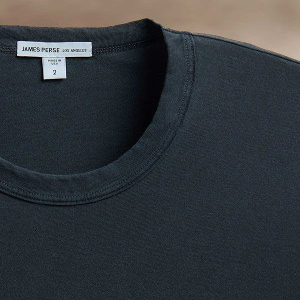 James Perse Long Sleeve Crew Neck Blue Noir Pigment