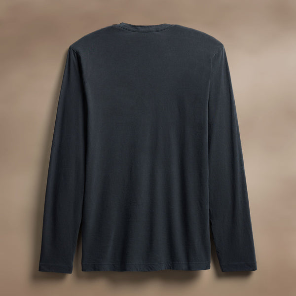 James Perse Long Sleeve Crew Neck Blue Noir Pigment