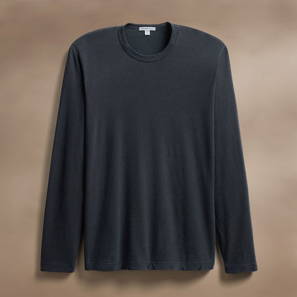 james perse Long Sleeve Crew Neck Blue Noir Pigment