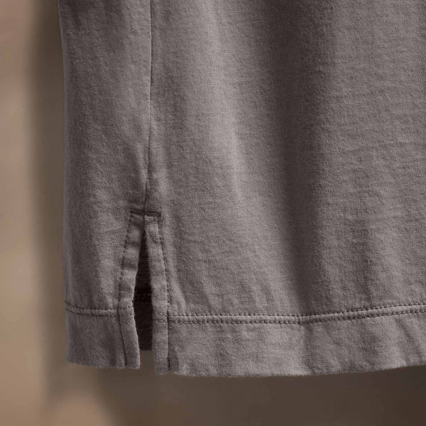 James Perse Luxe Lotus Jersey Long Sleeve Polo Wolf