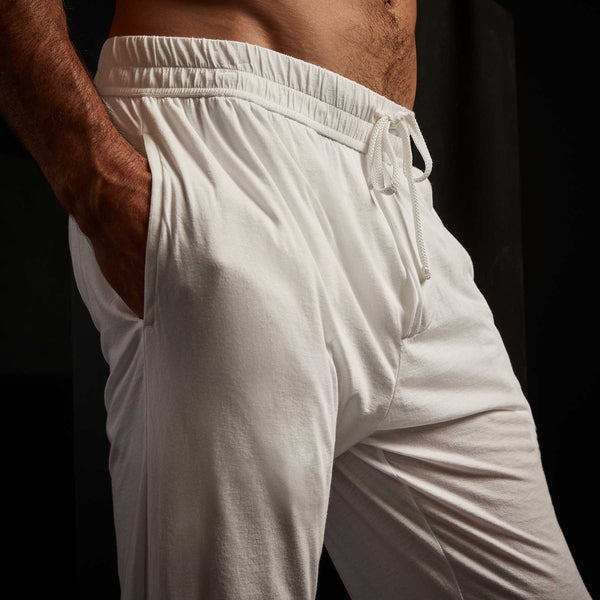 James Perse Luxe Lotus Jersey Tapered Lounge Pant White