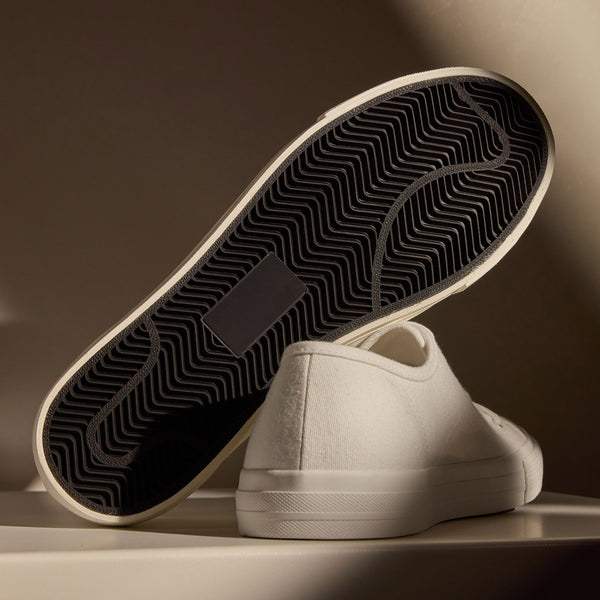 James Perse Men's Cotton Canvas Low Top Sneaker White