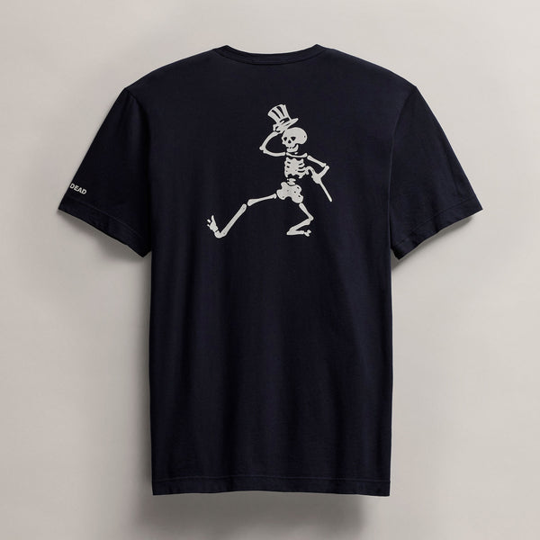 james perse Men's Grateful Dead Dancing Skeleton Short Sleeve Tee Deep