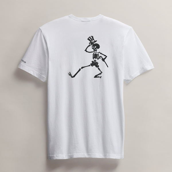 james perse Men's Grateful Dead Dancing Skeleton Short Sleeve Tee White