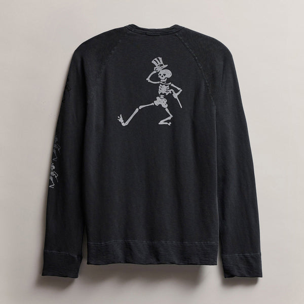 james perse Men's Grateful Dead Dancing Skeleton Sweatshirt Carbon Pigment