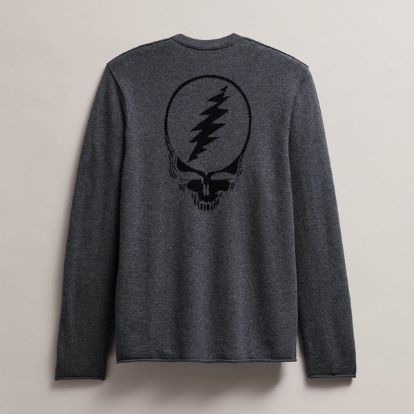 james perse Men's Grateful Dead Recycled Cashmere Sweater Flannel/Black