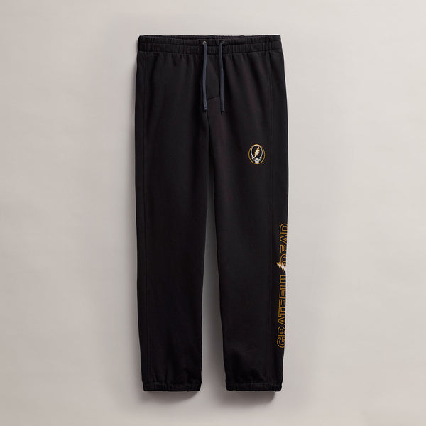 james perse Men's Grateful Dead Skull Sweatpant Black/Cadmium