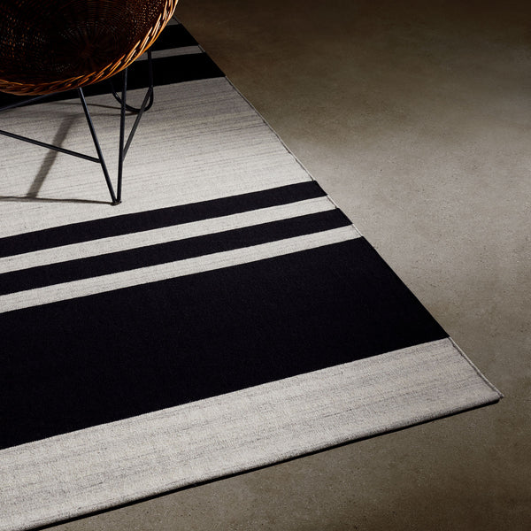 james perse Multi Stripe Area Rug 8Ft X 10Ft Natural/Black Stripe