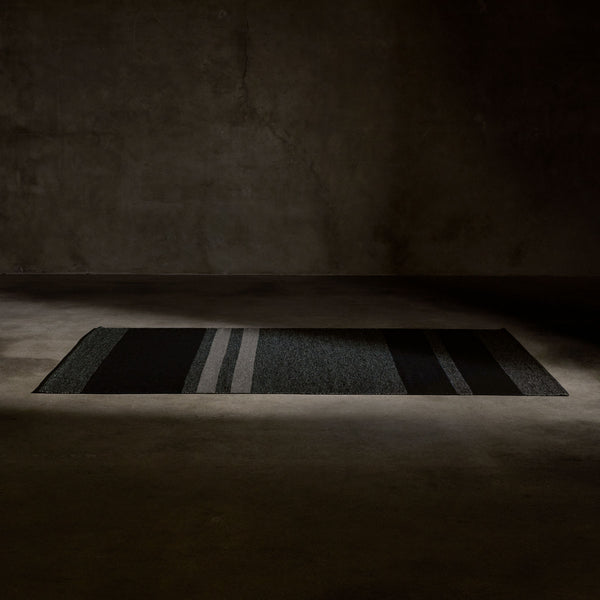 James Perse Multi Stripe Area Rug 9Ft X 12Ft Black Marle/Black/Flint