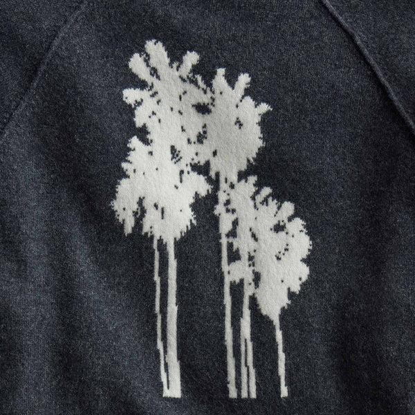 James Perse Palm Tree Cashmere Raglan Coal/Off White