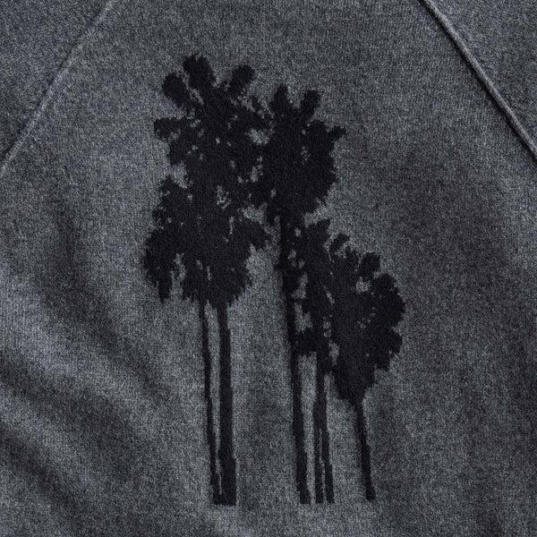 James Perse Palm Tree Cashmere Raglan Flannel/Black