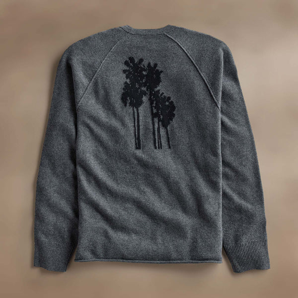 james perse Palm Tree Cashmere Raglan Flannel/Black