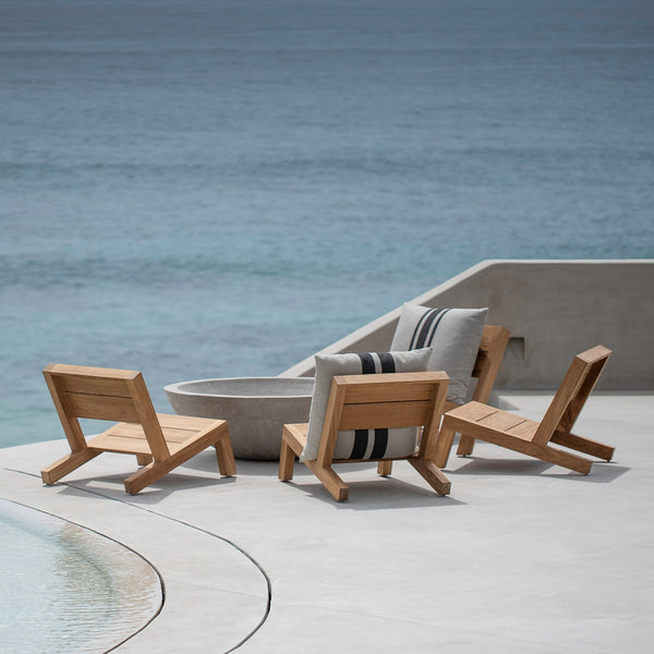 James Perse Patio Striped Linen Euro Pillow Souris/Black Stripes