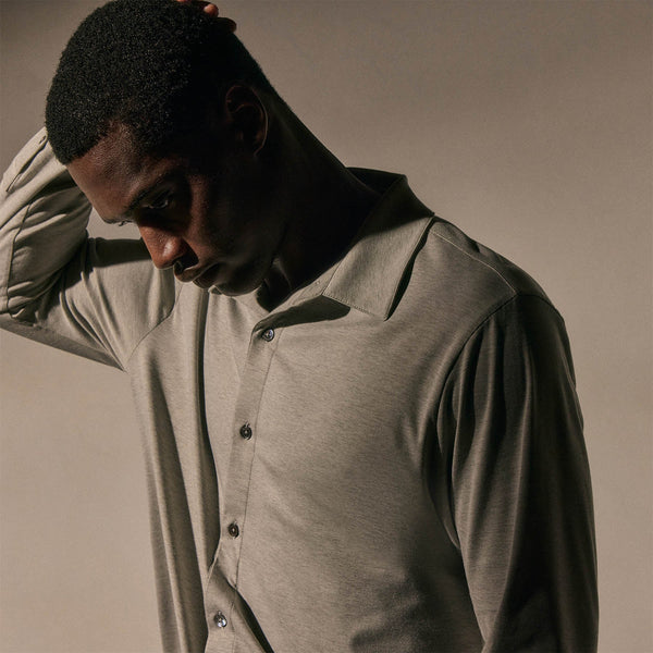 James Perse Performance Supima Pique Shirt Concrete