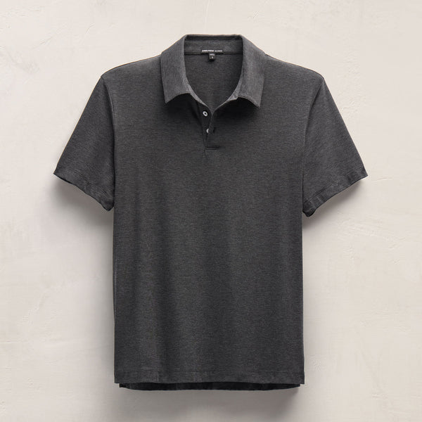 James Perse Performance Supima Pique Short Sleeve Polo Black