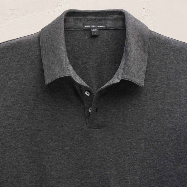 James Perse Performance Supima Pique Short Sleeve Polo Black