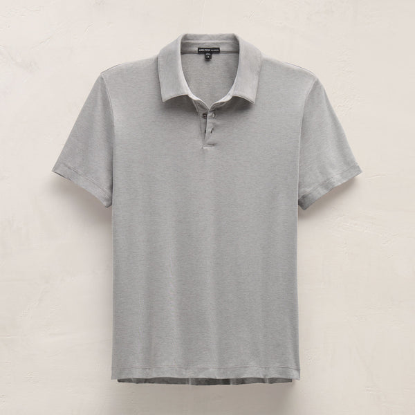 James Perse Performance Supima Pique Short Sleeve Polo Concrete