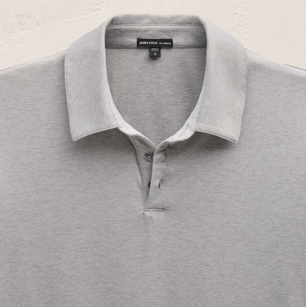 James Perse Performance Supima Pique Short Sleeve Polo Concrete