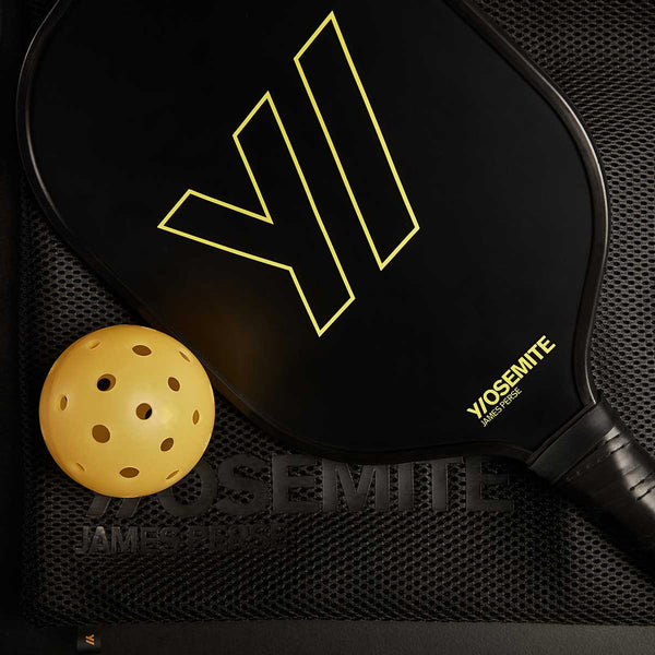 James Perse Pickleball Paddle Set With Mesh Bag Black/Yellow