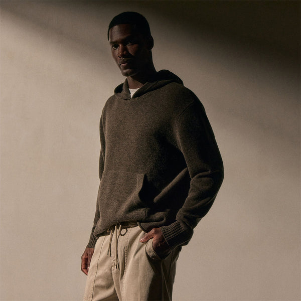 james perse Recycled Cashmere Hooded Pullover Porcupine