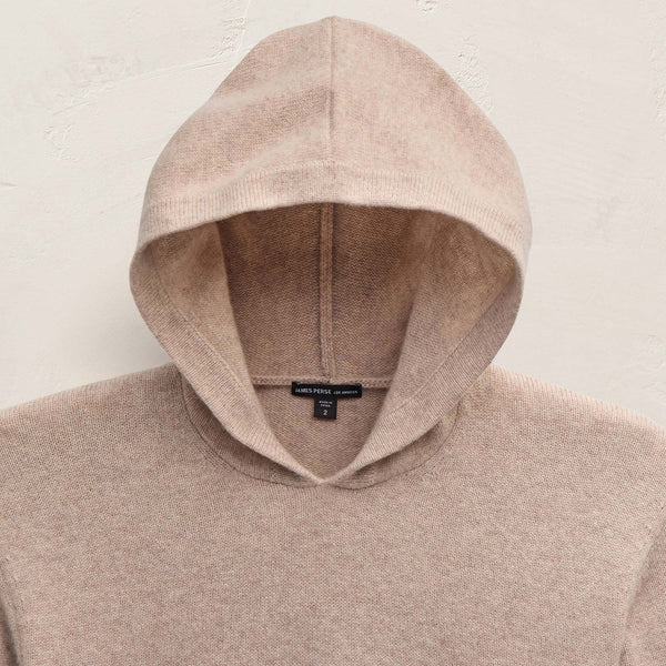 James Perse Recycled Cashmere Hooded Pullover Stone