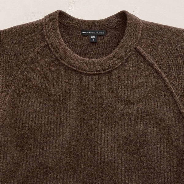 James Perse Recycled Cashmere Raglan Crew Porcupine