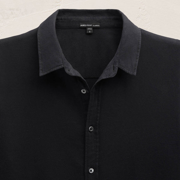 James Perse Refined Cotton Flannel Shirting Blue Black