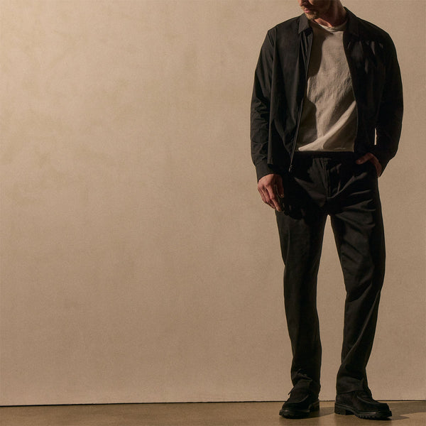 james perse Relaxed Stretch Micro Twill Trouser Black